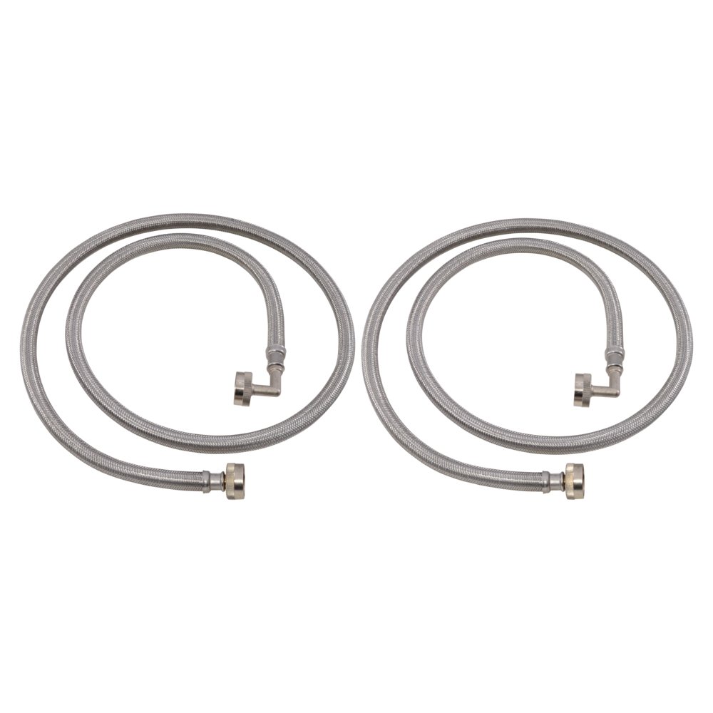 2-Pack 5 ft. Eastman Braided Washing Machine Hoses With Elbows