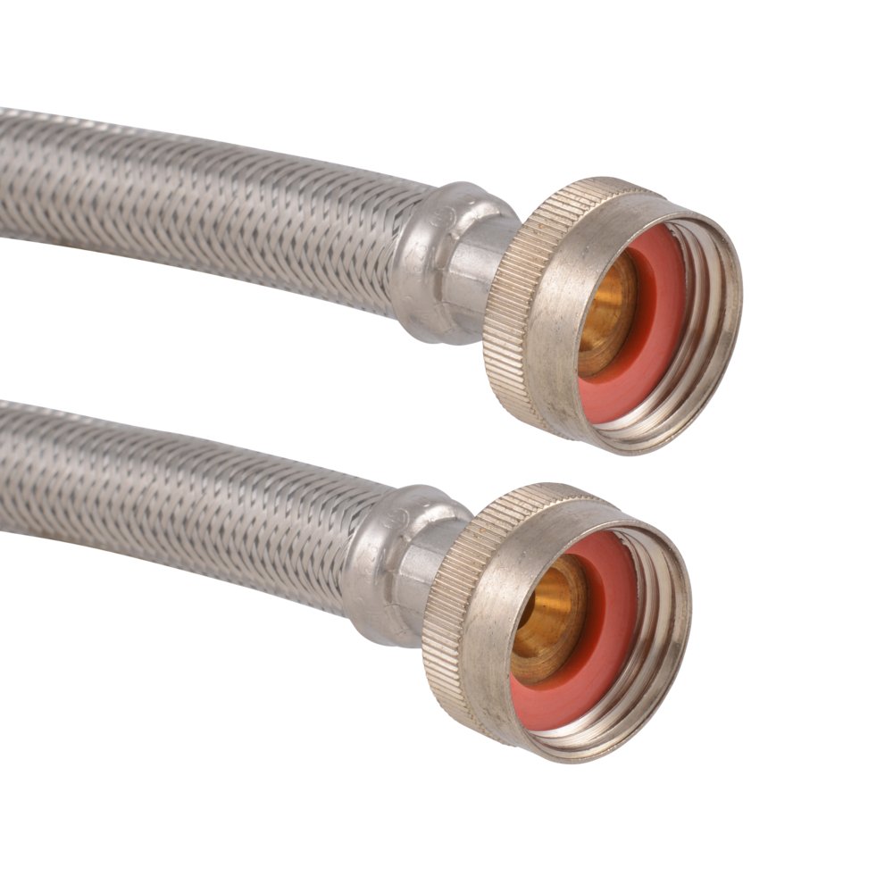 2-Pack 5 ft. Eastman Braided Washing Machine Hoses With Elbows